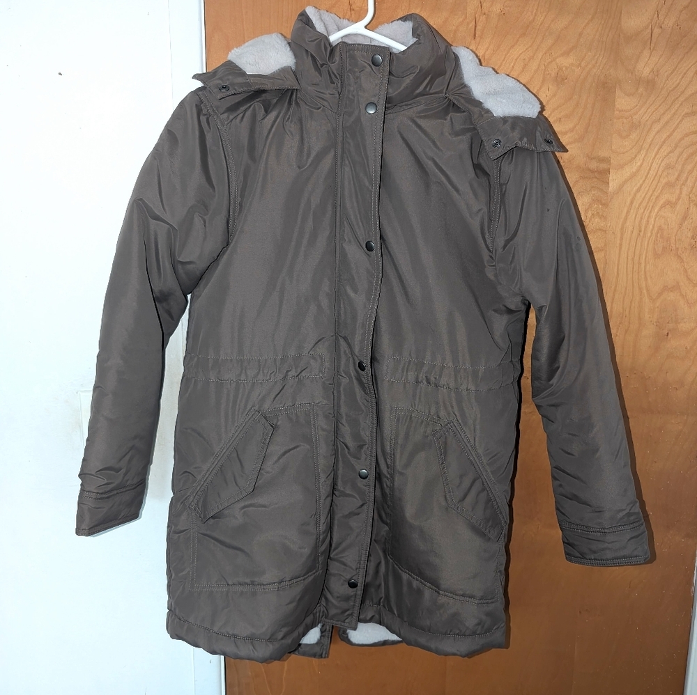 Old Navy Women's Olive Green Faux Fur Coat S